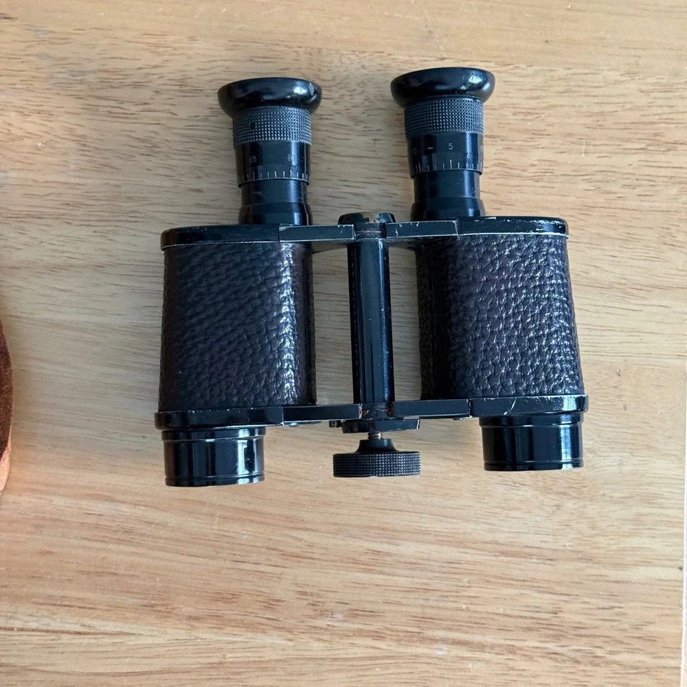 Vintage Colmont Paris 8x French Military Field Binoculars Original Leather Case‎